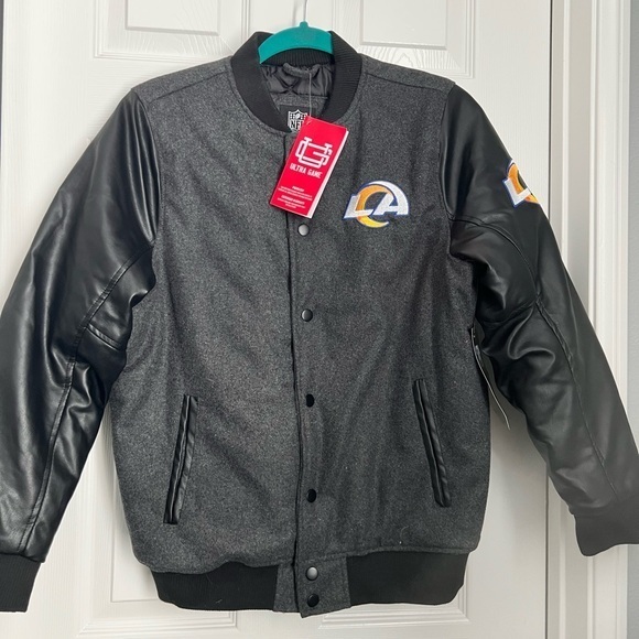 NFL Other - Gray and Black Varsity Style Jacket with LA Rams Logo